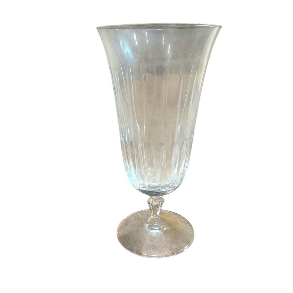 One Mikasa Park Avenue Vertical Cut Crystal Stemmed Iced Tea glass 6 3/4"